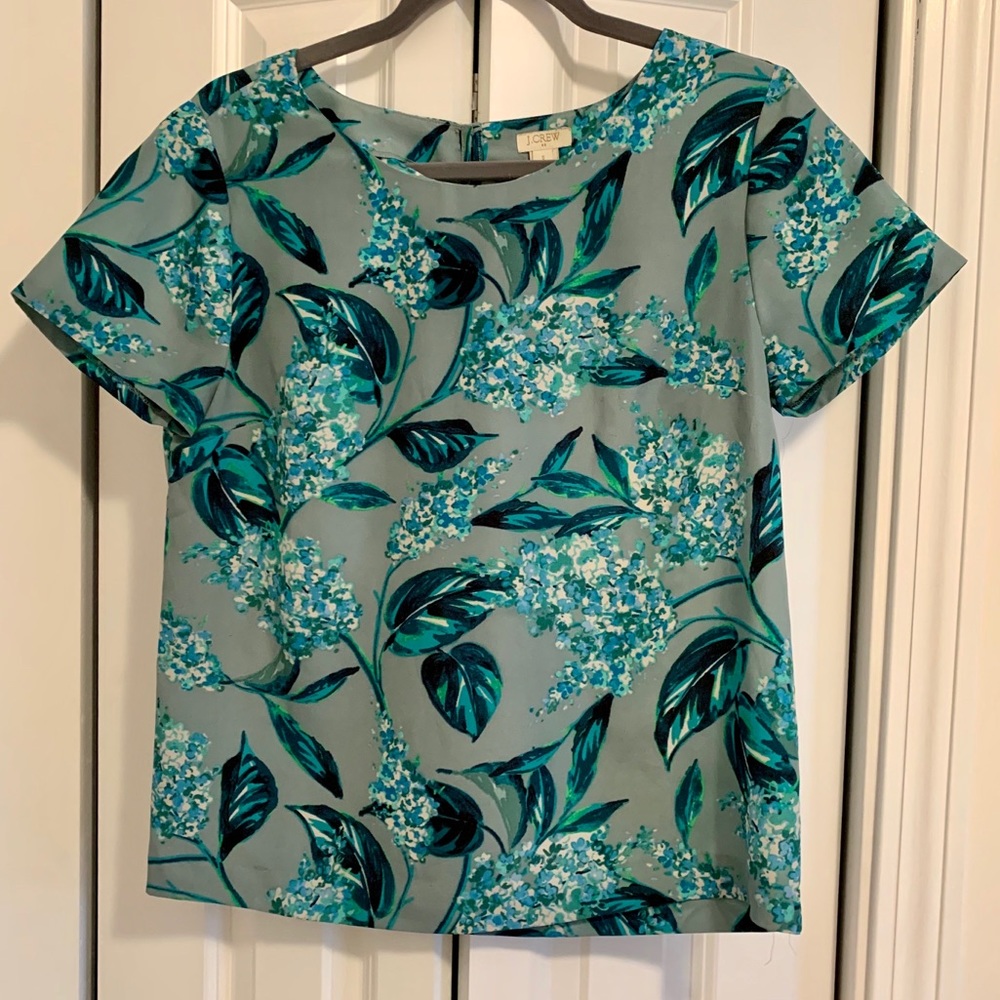 J. Crew Printed Short Sleeve Blouse